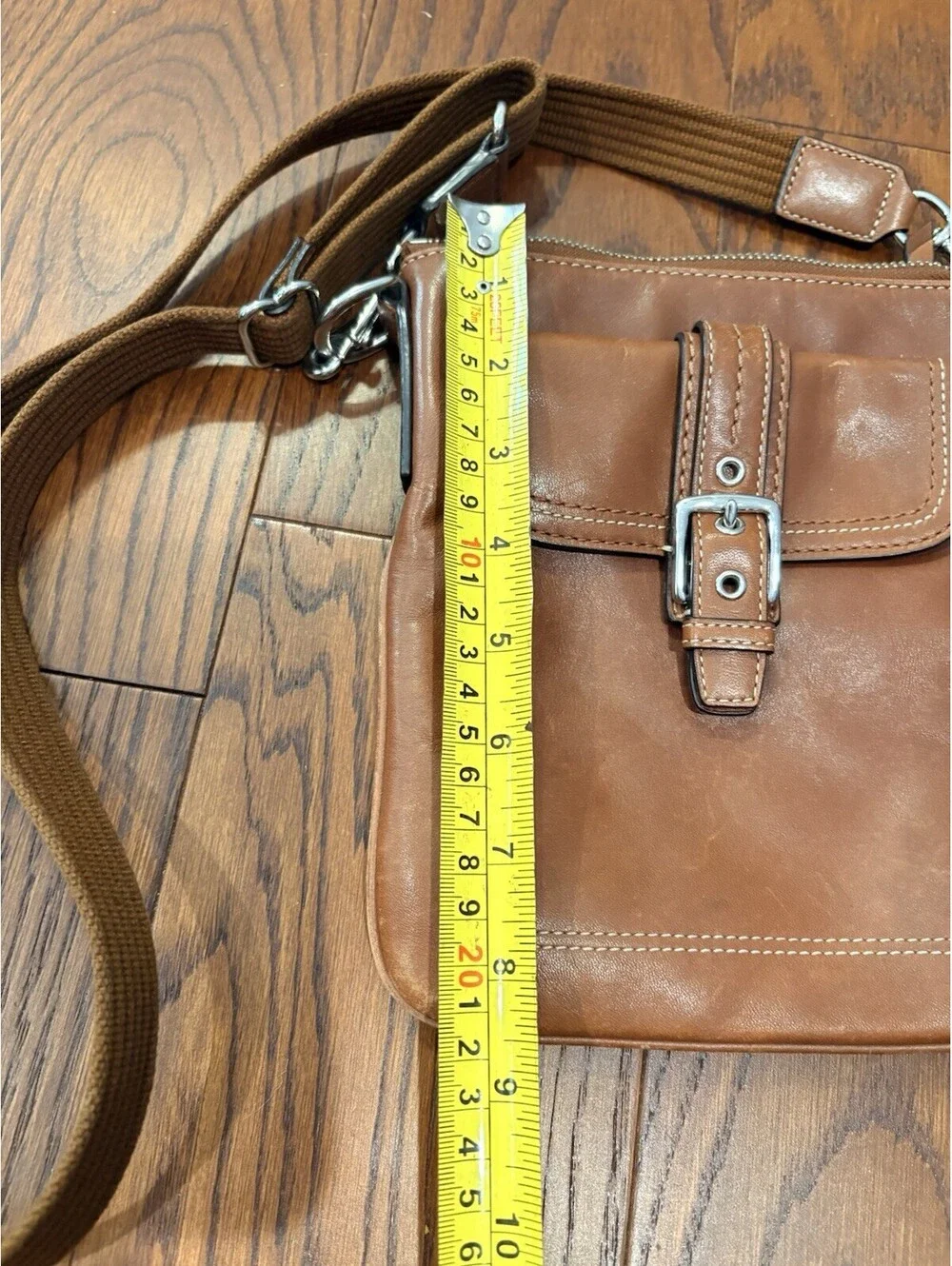 Vintage COACH Designer Leather Swing Pack Brown w/Silver Hardware